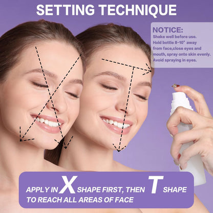 UCANBE Dewy Setting Spray for Makeup - Long Lasting Hydrating Finishing Spray for Face, Micro-Fine Mist for Dewy Glow, Lightweight & Waterproof 16H Wear