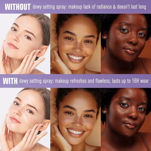 UCANBE Dewy Setting Spray for Makeup - Long Lasting Hydrating Finishing Spray for Face, Micro-Fine Mist for Dewy Glow, Lightweight & Waterproof 16H Wear - görsel 6