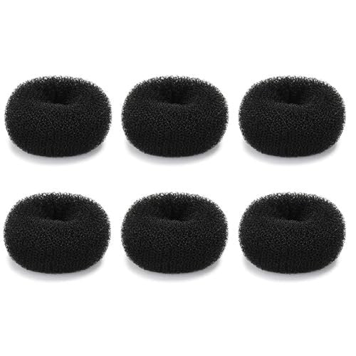 Extra Small Hair Bun Maker for Kids – 6 Pack Mini Chignon Donut Sock Bun Form for Short & Thin Hair (2 Inch, Black) - görsel 2