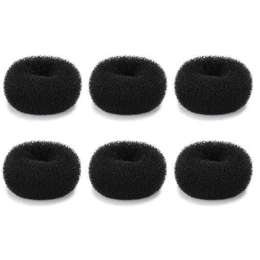 Extra Small Hair Bun Maker for Kids – 6 Pack Mini Chignon Donut Sock Bun Form for Short & Thin Hair (2 Inch, Black)