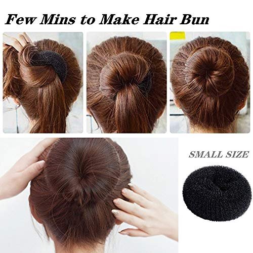 Extra Small Hair Bun Maker for Kids – 6 Pack Mini Chignon Donut Sock Bun Form for Short & Thin Hair (2 Inch, Black) - görsel 7