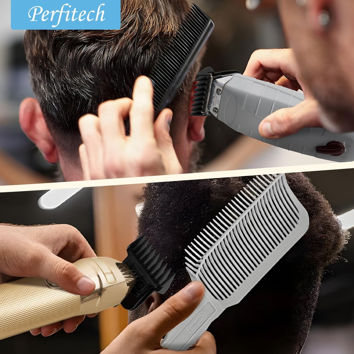 6-Pack Hair Clipper Guards Compatible with Baybliss FX787 and Andis T Outliner G, GO, GTO, ORL, LS2, LS3, PLS, PMT-1, RT-1, SLII Trimmer Guards - 1/16" to 3/8" Black - görsel 13