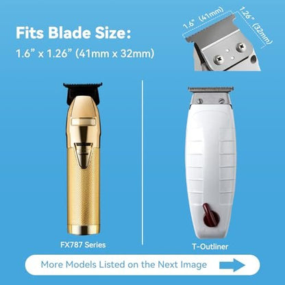 6-Pack Hair Clipper Guards Compatible with Baybliss FX787 and Andis T Outliner G, GO, GTO, ORL, LS2, LS3, PLS, PMT-1, RT-1, SLII Trimmer Guards - 1/16" to 3/8" Black