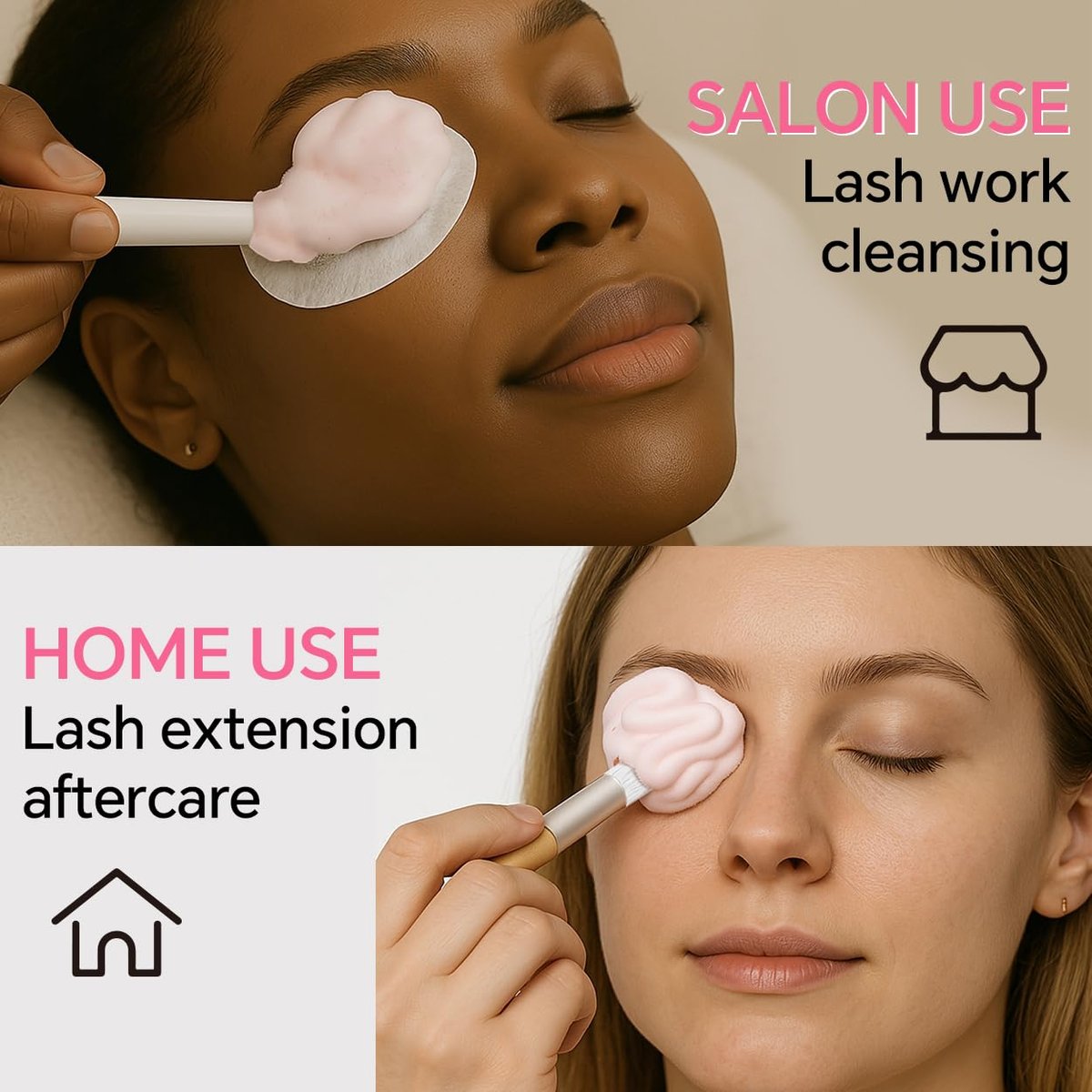 Whipped Lash Cream Shampoo Unscented Foam Cleanser | 100ml Eyelash Extension Cleaning Bath Kit for Salon & Home Use - görsel 6