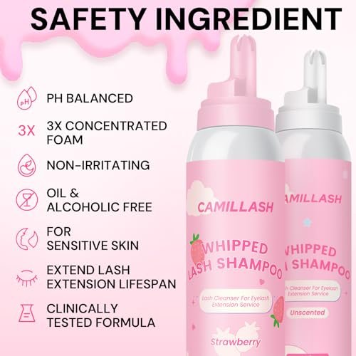 Whipped Lash Cream Shampoo Unscented Foam Cleanser | 100ml Eyelash Extension Cleaning Bath Kit for Salon & Home Use - görsel 3