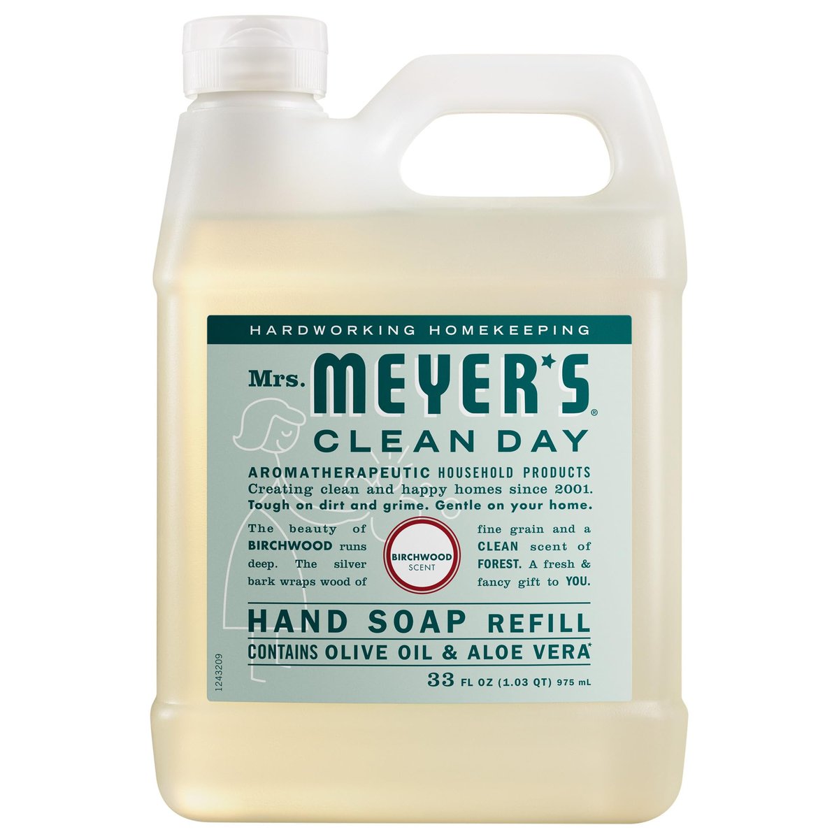 Mrs. MEYER'S CLEAN DAY Hand Soap Refill, Birchwood Scent, 33 Fl Oz Bottle - görsel 1