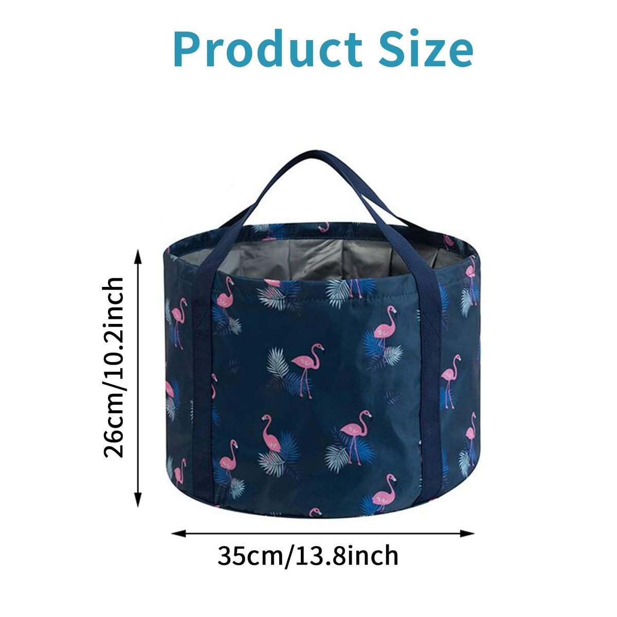 Multifunctional Collapsible Foot Bath Bucket - Portable Spa Basin for Soaking, Pedicure, Camping, and Fishing - Large Dark Blue EVA Bag - görsel 3