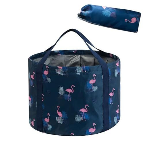 Multifunctional Collapsible Foot Bath Bucket - Portable Spa Basin for Soaking, Pedicure, Camping, and Fishing - Large Dark Blue EVA Bag - görsel 2