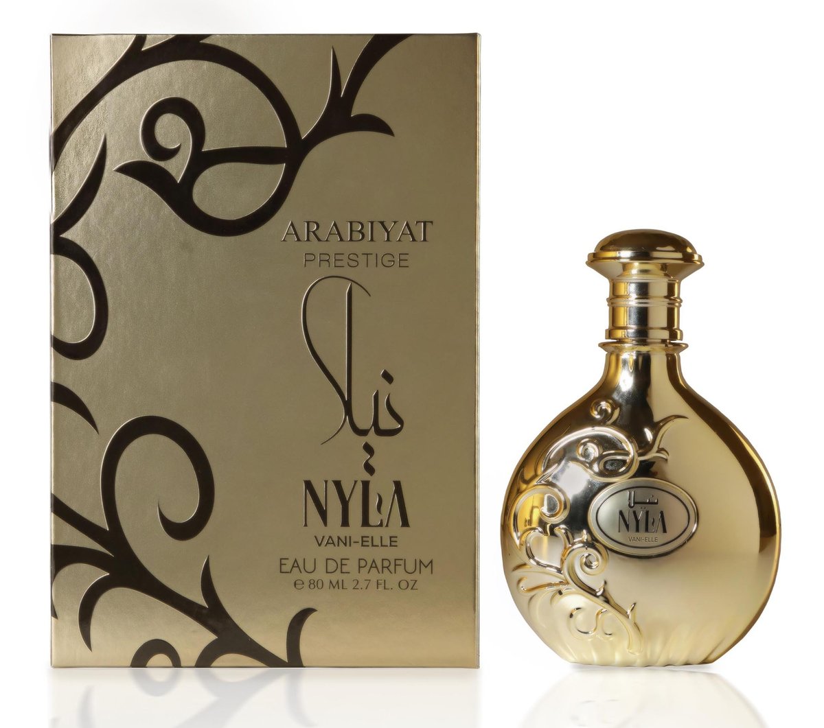 ARABIYAT PRESTIGE Nyla Vani-Elle Eau de Parfum - Unisex Vanilla & Jasmine Fragrance, 2.7 fl oz Avelisse