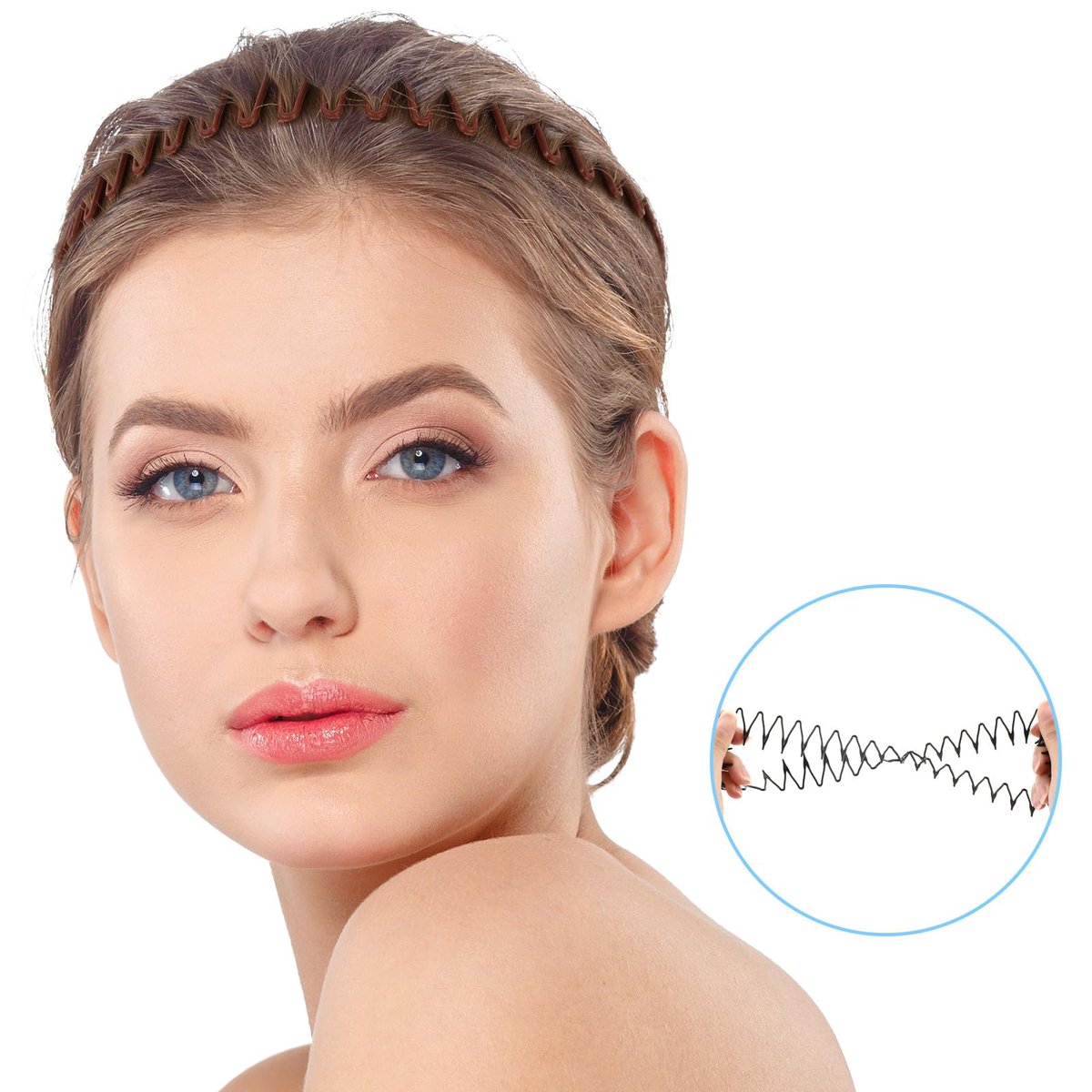Classicseali 12 Pack Comb Headbands for Women - Full Circular Claw Headband, Flexible Plastic Circle Tooth Headband for Women & Girls (Black, Brown, White) - görsel 11