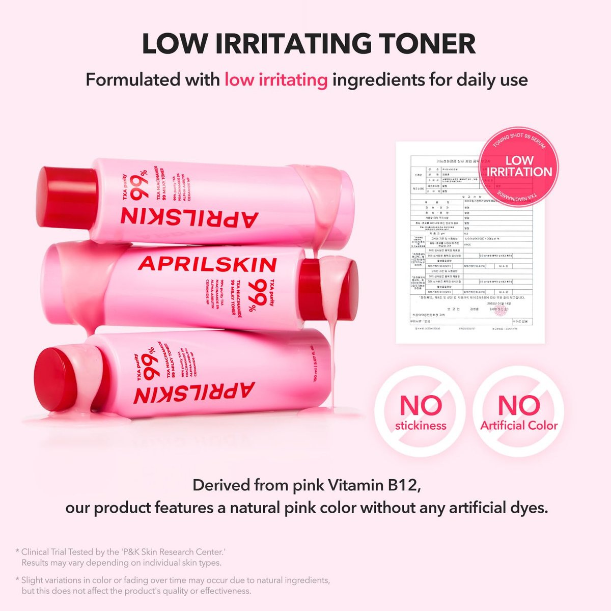 APRILSKIN TXA+Niacinamide 99 Pink Milky Toner | 99% High-Purity TXA 3% + Niacinamide 5% for Brightening | Highly Concentrated Cream Toner | Deep Moisturizing Formula for Dull Skin | 5.07 fl.oz. - görsel 13
