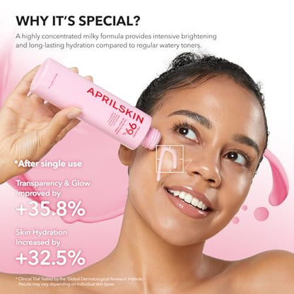 APRILSKIN TXA+Niacinamide 99 Pink Milky Toner | 99% High-Purity TXA 3% + Niacinamide 5% for Brightening | Highly Concentrated Cream Toner | Deep Moisturizing Formula for Dull Skin | 5.07 fl.oz.