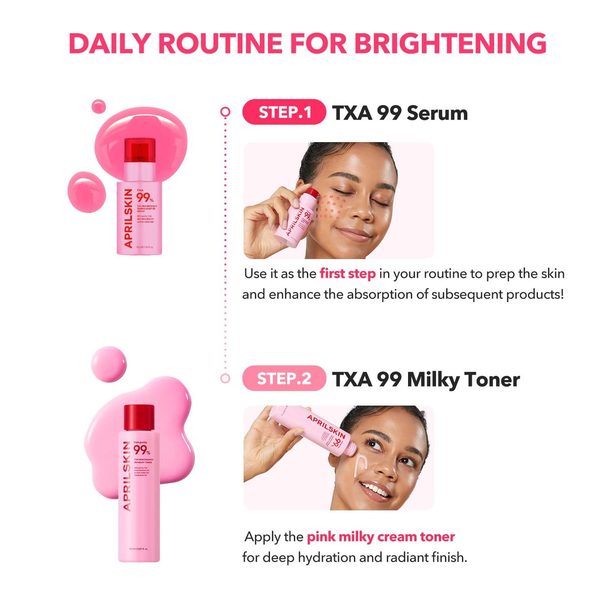 APRILSKIN TXA+Niacinamide 99 Pink Milky Toner | 99% High-Purity TXA 3% + Niacinamide 5% for Brightening | Highly Concentrated Cream Toner | Deep Moisturizing Formula for Dull Skin | 5.07 fl.oz. - görsel 11