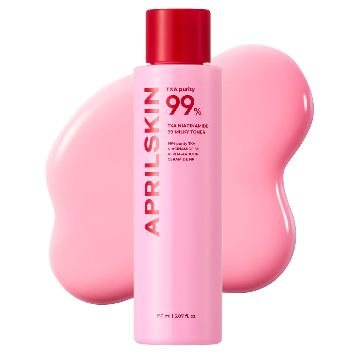 APRILSKIN TXA+Niacinamide 99 Pink Milky Toner | 99% High-Purity TXA 3% + Niacinamide 5% for Brightening | Highly Concentrated Cream Toner | Deep Moisturizing Formula for Dull Skin | 5.07 fl.oz. - görsel 1