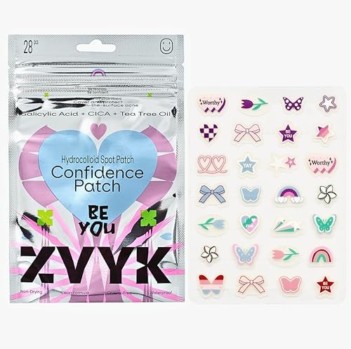 ZVYK Pimple Patches Cute for Face (28 Unique Acne Patch Designs) | Hydrocolloid, Salicylic Acid, Tea Tree | Strong Adhesion, Waterproof, Vegan | Confidence Patch Be You - görsel 2
