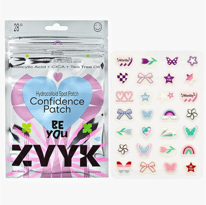 ZVYK Pimple Patches Cute for Face (28 Unique Acne Patch Designs) | Hydrocolloid, Salicylic Acid, Tea Tree | Strong Adhesion, Waterproof, Vegan | Confidence Patch Be You