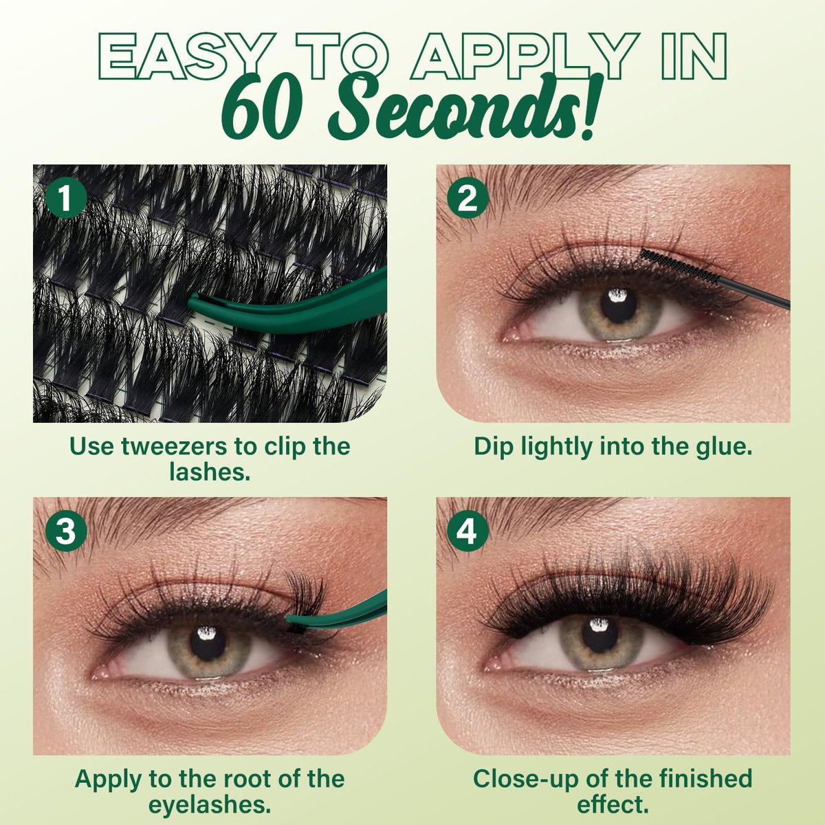 KEYYOU LASH Clusters 3D Effect Eyelash Clusters 280pcs 80D D Curl 9-18MIX Natural Soft DIY Lash Extension - görsel 11