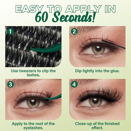 KEYYOU LASH Clusters 3D Effect Eyelash Clusters 280pcs 80D D Curl 9-18MIX Natural Soft DIY Lash Extension
