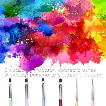 Nail Art Brushes Set - 12 Pieces Nail Design Painting Brushes with Dotting Pens for DIY Nail Art