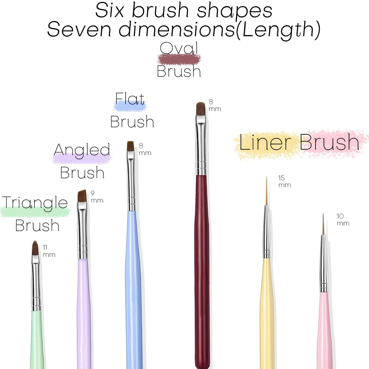 Nail Art Brushes Set - 12 Pieces Nail Design Painting Brushes with Dotting Pens for DIY Nail Art - görsel 7