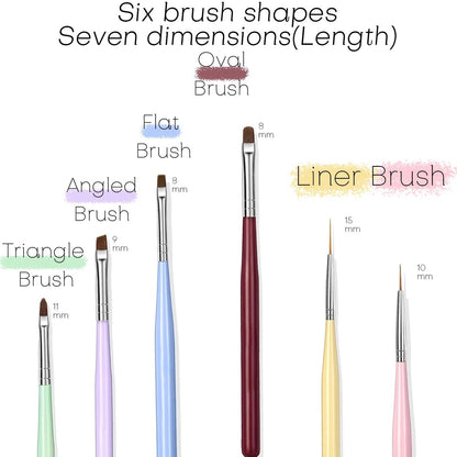 Nail Art Brushes Set - 12 Pieces Nail Design Painting Brushes with Dotting Pens for DIY Nail Art