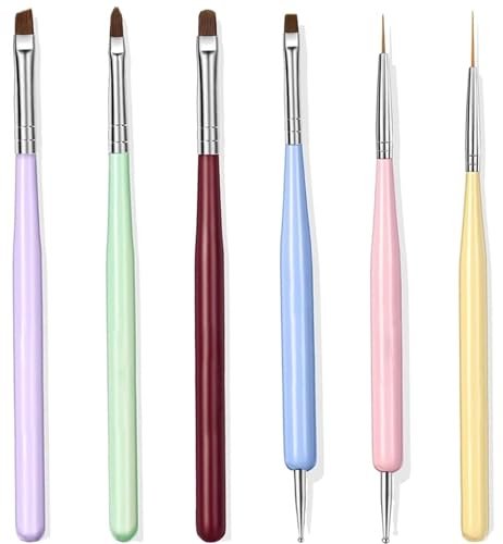 Nail Art Brushes Set - 12 Pieces Nail Design Painting Brushes with Dotting Pens for DIY Nail Art - görsel 2