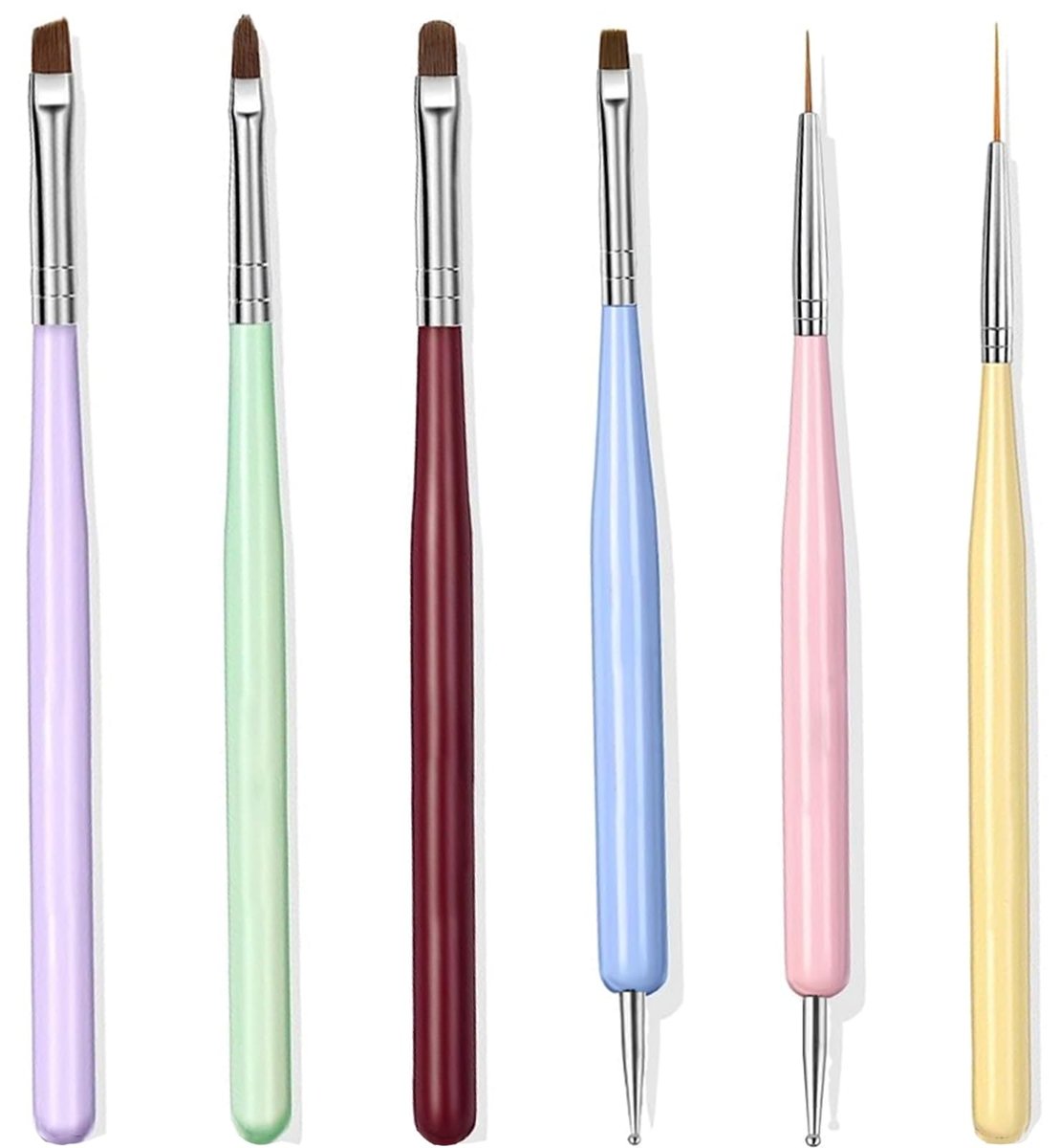 Nail Art Brushes Set - 12 Pieces Nail Design Painting Brushes with Dotting Pens for DIY Nail Art - görsel 1
