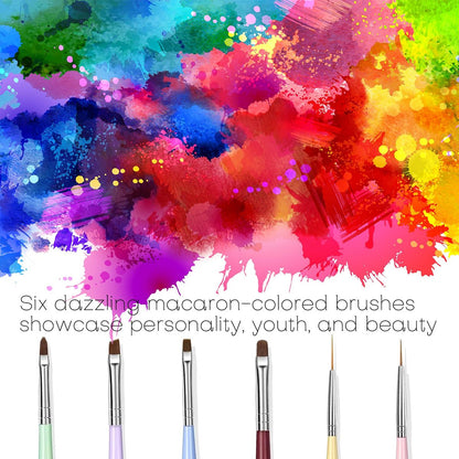 Nail Art Brushes Set - 12 Pieces Nail Design Painting Brushes with Dotting Pens for DIY Nail Art