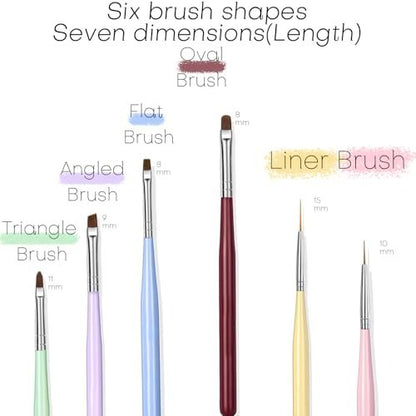 Nail Art Brushes Set - 12 Pieces Nail Design Painting Brushes with Dotting Pens for DIY Nail Art