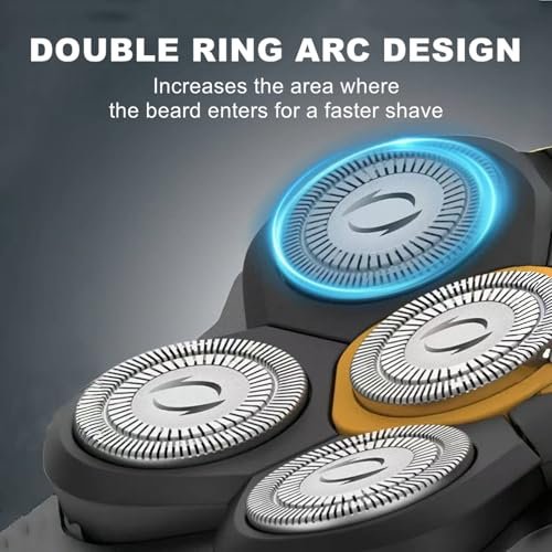 Magnetic 6-Blade Head Shaver Replacement Heads for 6D Electric Razor - 2 Pack Travel Size, Compatible with Ufree Shaver for Bald Men Avelisse