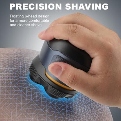 Magnetic 6-Blade Head Shaver Replacement Heads for 6D Electric Razor - 2 Pack Travel Size, Compatible with Ufree Shaver for Bald Men Avelisse