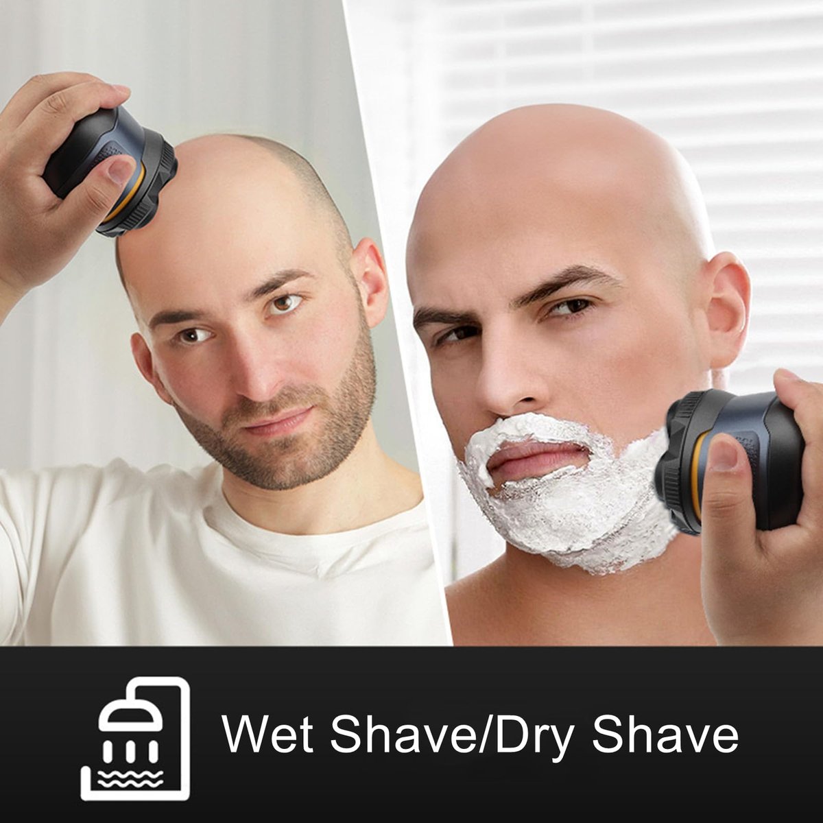 Magnetic 6-Blade Head Shaver Replacement Heads for 6D Electric Razor - 2 Pack Travel Size, Compatible with Ufree Shaver for Bald Men Avelisse