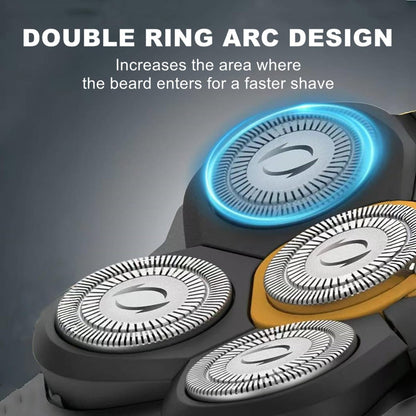Magnetic 6-Blade Head Shaver Replacement Heads for 6D Electric Razor - 2 Pack Travel Size, Compatible with Ufree Shaver for Bald Men Avelisse