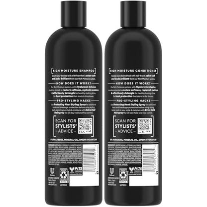 TRESemmé Rich Moisture Shampoo and Conditioner Set with Hyaluronic Acid - Vitamin-Enriched for Dry Hair, 16.5 oz Each (Pack of 2) Avelisse