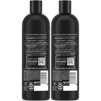 TRESemmé Rich Moisture Shampoo and Conditioner Set with Hyaluronic Acid - Vitamin-Enriched for Dry Hair, 16.5 oz Each (Pack of 2) Avelisse