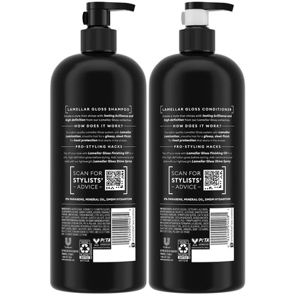 TRESemmé Lamellar Gloss Shampoo and Conditioner Set – 28 oz Each, for Glossy, Sleek Hair & Frizz Control Avelisse