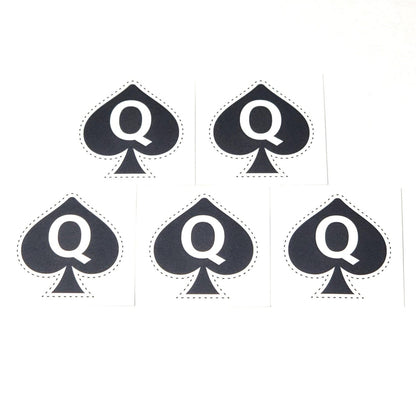 Queen of Spades Temporary Tattoo – 5-Piece Black Small Tattoos for Adults