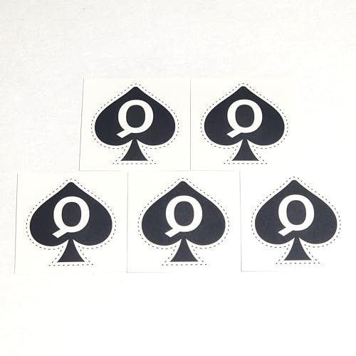 Queen of Spades Temporary Tattoo – 5-Piece Black Small Tattoos for Adults - görsel 3