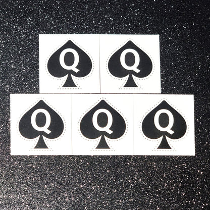 Queen of Spades Temporary Tattoo – 5-Piece Black Small Tattoos for Adults