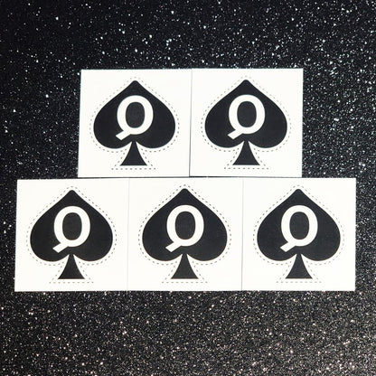Queen of Spades Temporary Tattoo – 5-Piece Black Small Tattoos for Adults