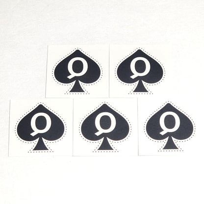 Queen of Spades Temporary Tattoo – 5-Piece Black Small Tattoos for Adults