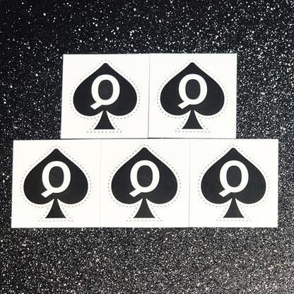 Queen of Spades Temporary Tattoo – 5-Piece Black Small Tattoos for Adults