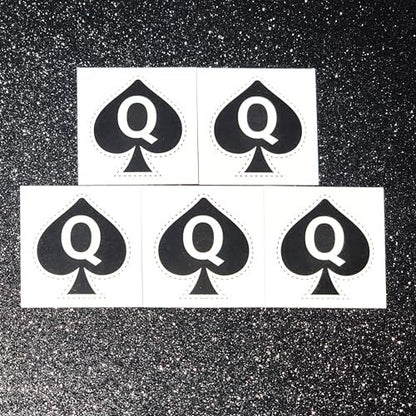 Queen of Spades Temporary Tattoo – 5-Piece Black Small Tattoos for Adults
