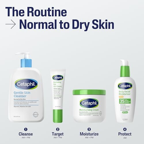 Cetaphil Hydrating Gentle Skin Cleanser for Dry to Normal Sensitive Skin, Fragrance Free, 8 oz (Pack of 3) Avelisse