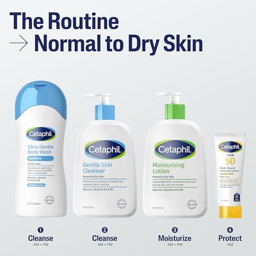 Cetaphil Face & Body Moisturizer, Hydrating Moisturizing Lotion for All Skin Types, Suitable for Sensitive Skin, 8 oz, Pack of 3 Avelisse