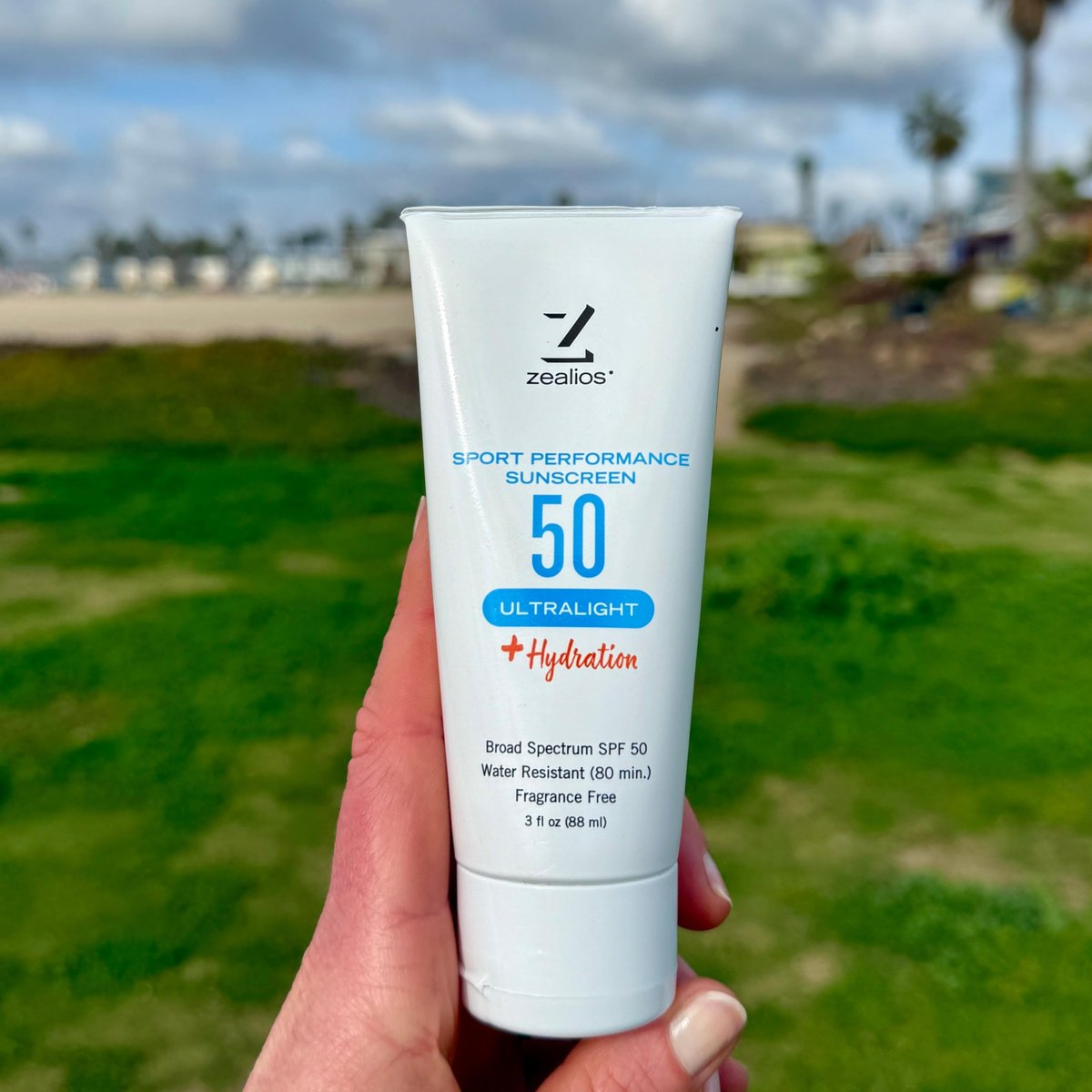 Zealios Sport Performance Ultralight SPF 50 Sunscreen + Hydration, 3 oz Tube, Broad Spectrum, Water & Sweat Resistant (80 min) Non-Greasy, Fragrance-Free Lotion for Swimming, Running & Cycling Avelisse
