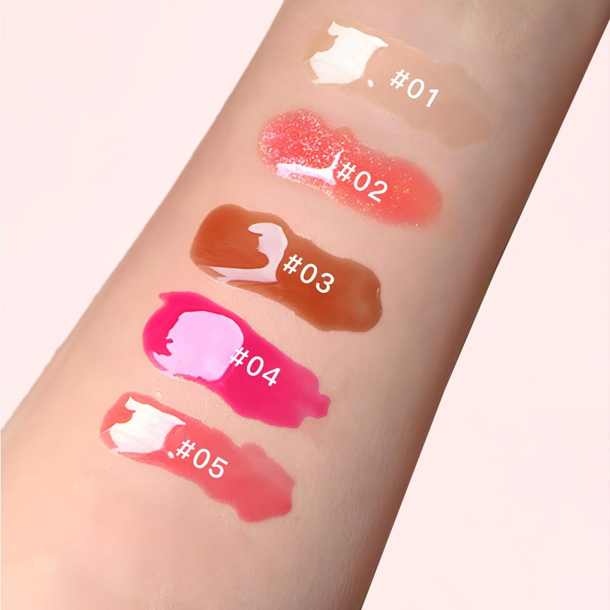 Bekoeen 5 Colors Butter Lip Balm Hydrating Lip Gloss, High Shine Nude Lip Tint Finish Lip Glow Oil, Lip Care Makeup Gift for Women - görsel 9