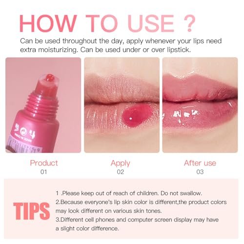 Bekoeen 5 Colors Butter Lip Balm Hydrating Lip Gloss, High Shine Nude Lip Tint Finish Lip Glow Oil, Lip Care Makeup Gift for Women - görsel 8