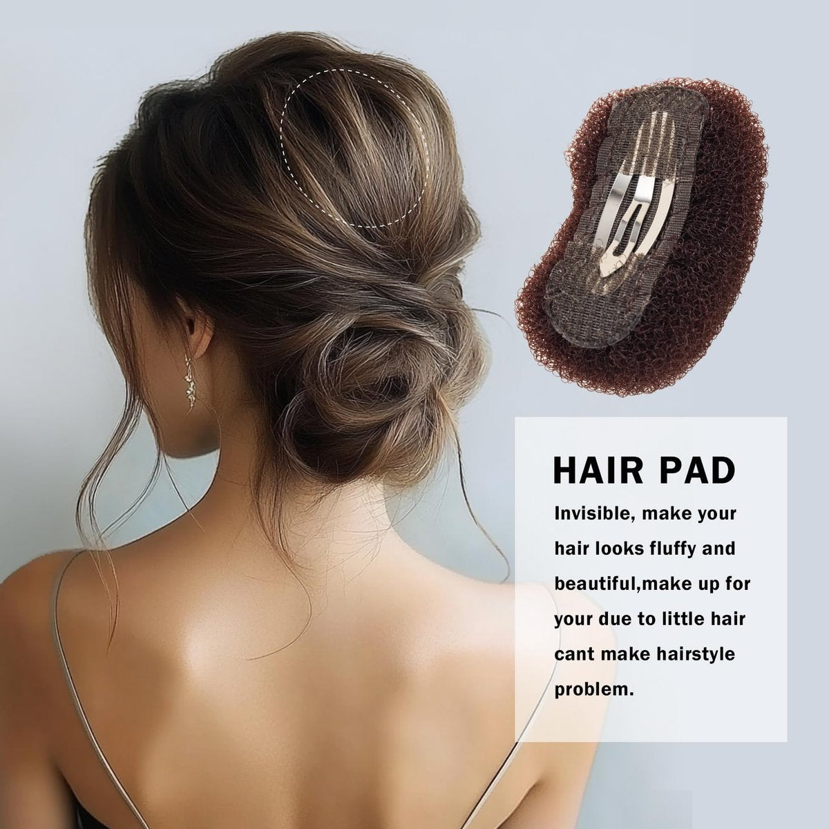Vouchmind 3PCs Volumizing Hair Sponge Inserts with Puff Cushion Clips – Add Volume and Fullness for Women and Girls - görsel 5