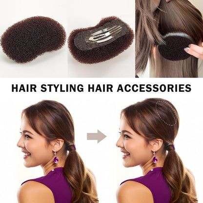 Vouchmind 3PCs Volumizing Hair Sponge Inserts with Puff Cushion Clips – Add Volume and Fullness for Women and Girls